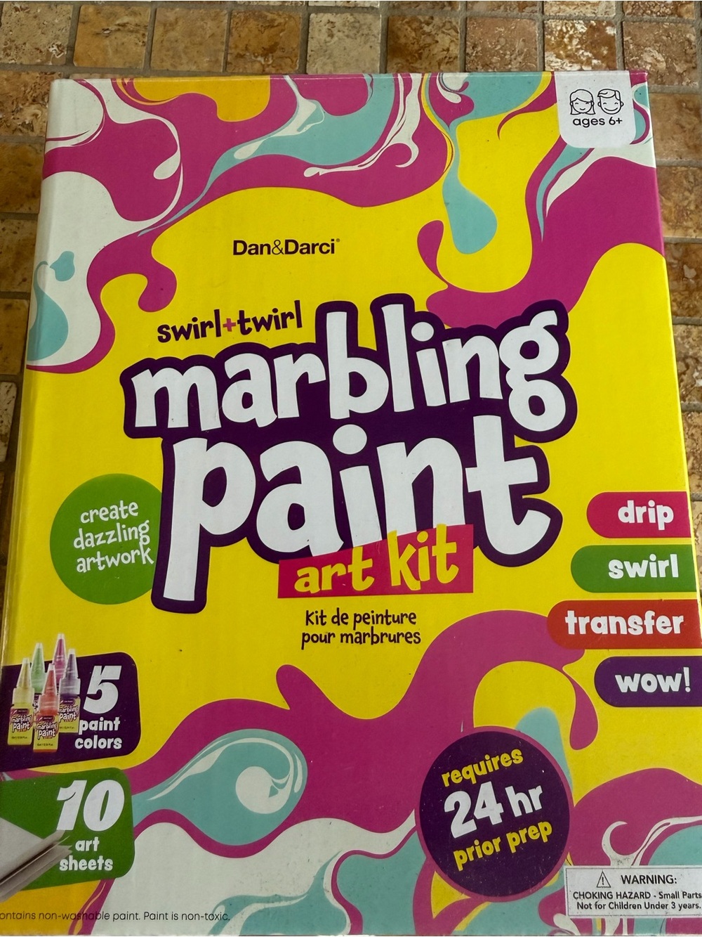 Swirl + Twirl Marbling Paint Art Kit - Yellow/Pink Accents